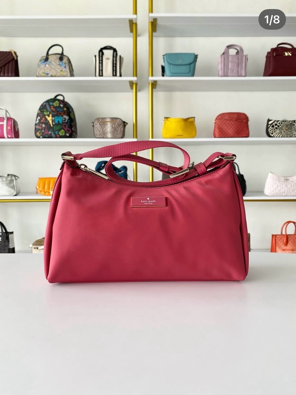 kate spade Carter Pink Nylon Shoulder Bag with Gold-Tone Hardware - Picture 7 of 7